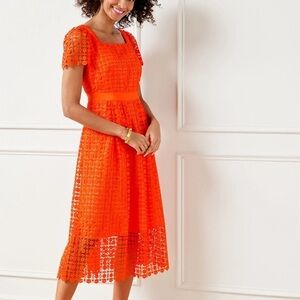 Talbots Lace Fit & Flare Midi Dress